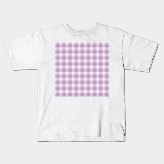 Lilac Gingham Check Kids T-Shirt by sorbetedelimon